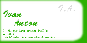 ivan anton business card